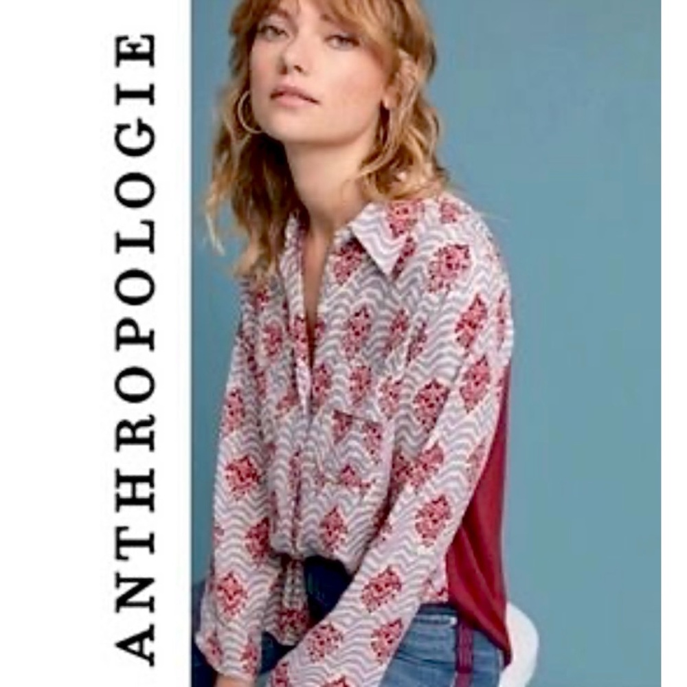 ANTHROPOLOGIE PORRIDGE BOHO SHIRT S MIXED MEDIA FESTIVAL COACHELLA WHIMSY FAIRY